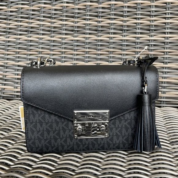 Michael Kors Rose Small Crossbody Black NWT - Picture 8 of 16